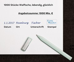 Angebot mit Unterschrift und Stempel stellt eine elektronische Signatur in Textform dar