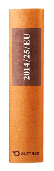 Buchrücken oranges Gesetzbuch der EU Richtlinie 2014/25/EU
