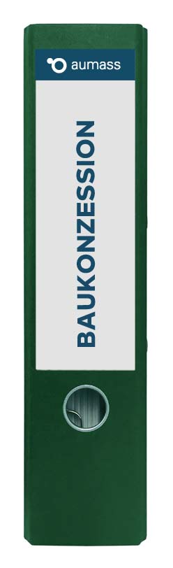 Grüner Ordner mit Baukonzession