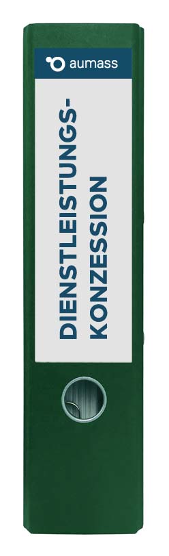 Grüner Ordner mit Dienstleistungskonzession