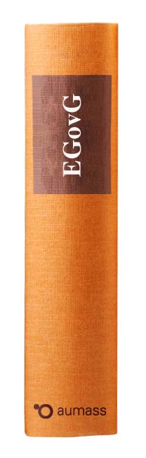 Buchrücken oranges Gesetzbuch mit dem E-Government Gesetz EGovG