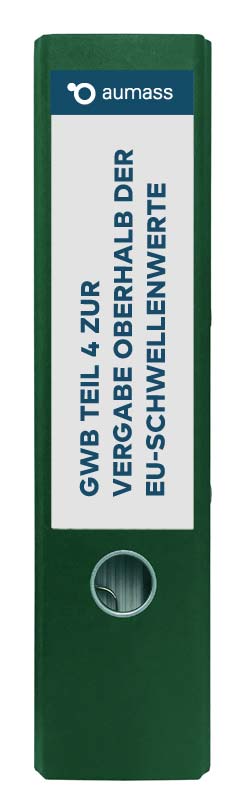 Grüner Ordner mit GWB Teil 4 zur Vergabe oberhalb der EU-Schwellenwerte
