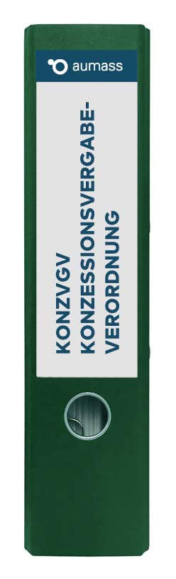 Grüner Ordner mit Konzessionsvergabeordnung