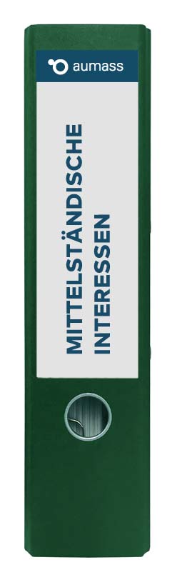 Grüner Ordner mit mittelstaendischen Interessen