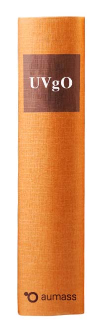 Buchrücken oranges Gesetzbuch mit Unterschwellenvergabeordnung UVgO
