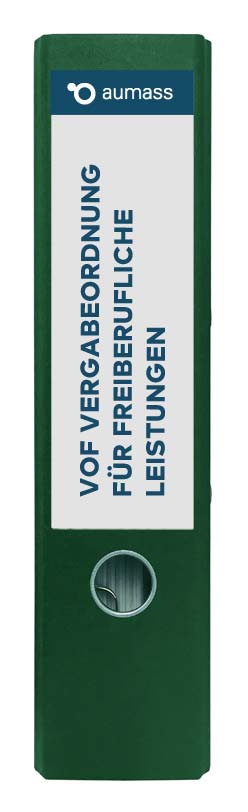 Grüner Ordner mit Vergabeordnung fuer freiberufliche Leistungen