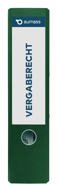 Grüner Ordner mit Vergaberecht