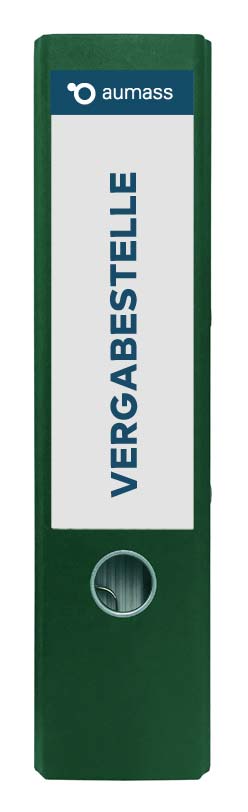 Grüner Ordner mit Vergabestelle