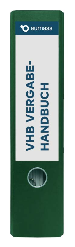 Grüner Ordner mit Vergabehandbuch
