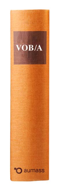 Buchrücken oranges Gesetzbuch mit Vergabeordnung für Bauleistung VOB/A