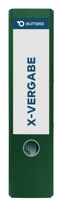 Grüner Ordner mit X-Vergabe